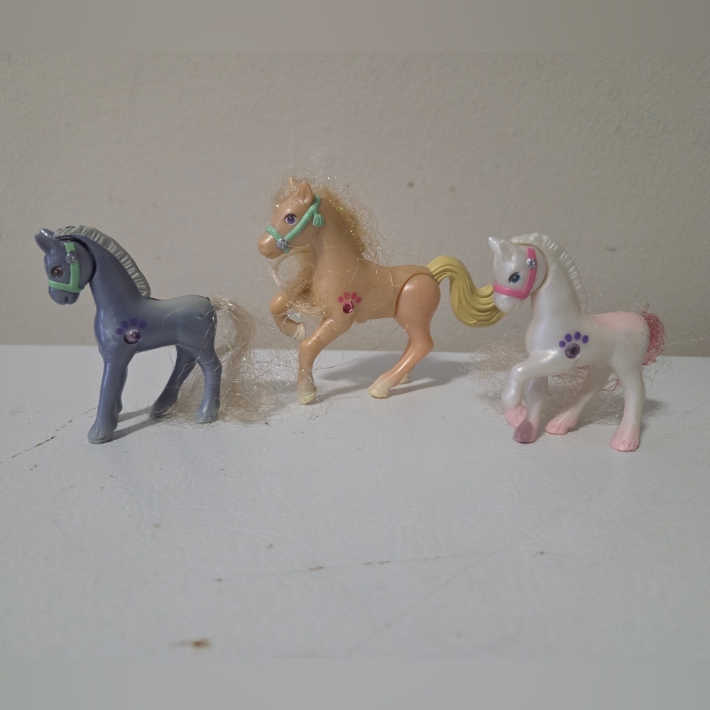 1994 Kenner Littlest Pet Shop Sparkling Sweetheart Ponies Set Of 3